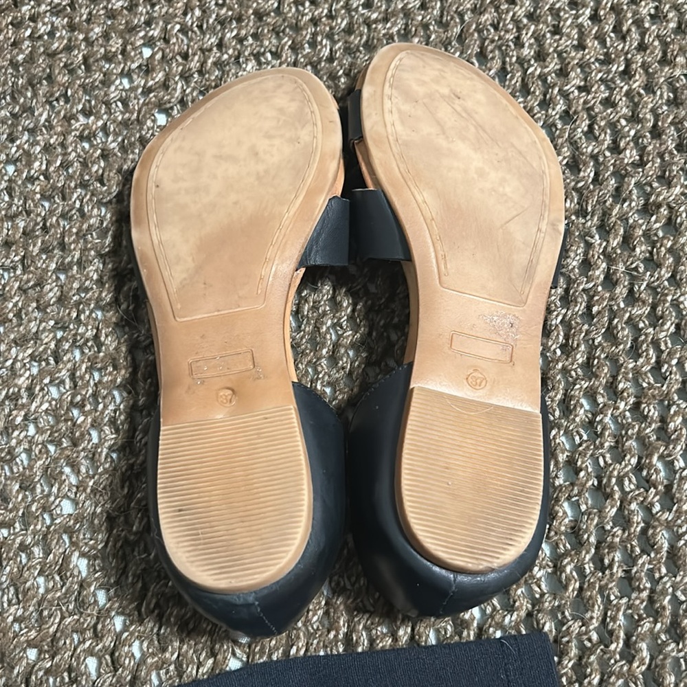 Miz Mooz Black and Tan Sandals with Leather Finish - Picture 3 of 4